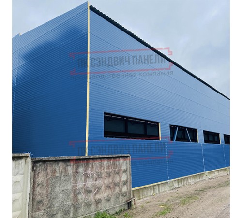 Сэндвич-панели двухслойные с пенополиуретаном, ширина 1000 мм, толщина 10 мм, 0.5, RAL5005