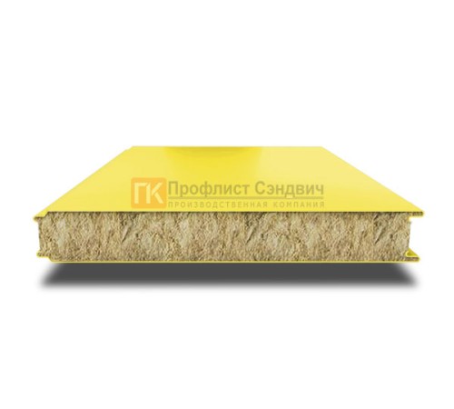 Сэндвич панели гладкие с минеральной ватой, ширина 1200 мм, толщина 80 мм, 0.5/0.5, RAL1018