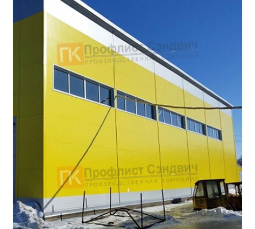 Сэндвич панели гладкие с пенополиуретаном, ширина 1200 мм, толщина 100 мм, 0.5/0.5, RAL1018