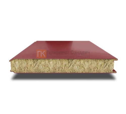 Сэндвич панели гладкие с минеральной ватой, ширина 1000 мм, толщина 100 мм, 0.5/0.5, RAL3011