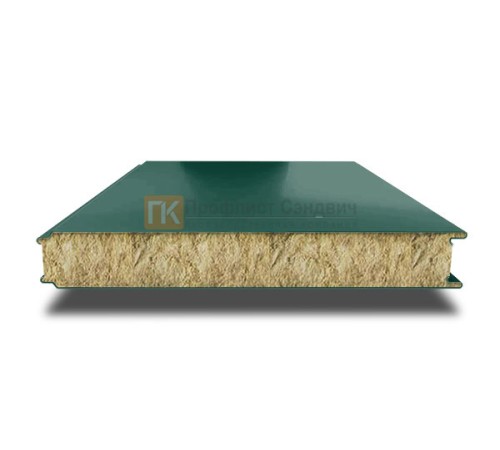 Сэндвич панели гладкие с минеральной ватой, ширина 1200 мм, толщина 40 мм, 0.5/0.5, RAL6005