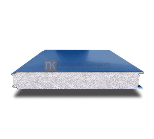 Сэндвич панели гладкие с пенополистиролом, ширина 1200 мм, толщина 80 мм, 0.5/0.5, RAL5005