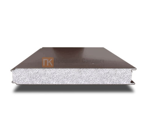 Сэндвич панели гладкие с пенополистиролом, ширина 1000 мм, толщина 50 мм, 0.5/0.5, RAL8017