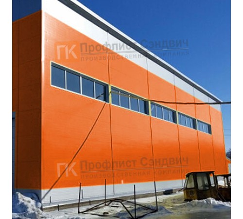 Сэндвич панели гладкие с пенополиуретаном, ширина 1200 мм, толщина 200 мм, 0.5/0.5, RAL2004