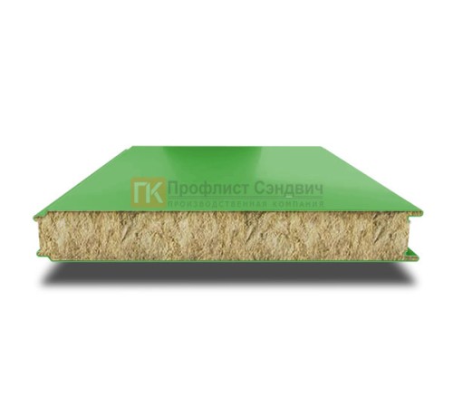 Сэндвич панели гладкие с минеральной ватой, ширина 1200 мм, толщина 60 мм, 0.5/0.5, RAL6018