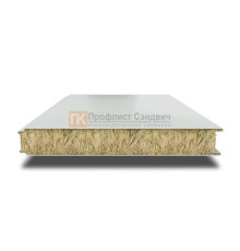 Сэндвич панели гладкие с минеральной ватой, ширина 1000 мм, толщина 80 мм, 0.5/0.5, RAL7035