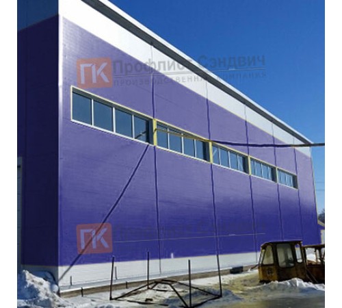 Сэндвич панели гладкие с пенополистиролом, ширина 1000 мм, толщина 150 мм, 0.5/0.5, RAL5002