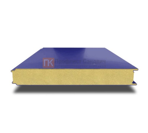 Сэндвич панели гладкие с пенополиизоциануратом, ширина 1000 мм, толщина 30 мм, 0.5/0.5, RAL5002