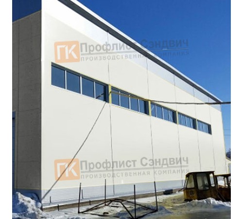 Сэндвич панели гладкие с минеральной ватой, ширина 1000 мм, толщина 80 мм, 0.5/0.5, RAL9002