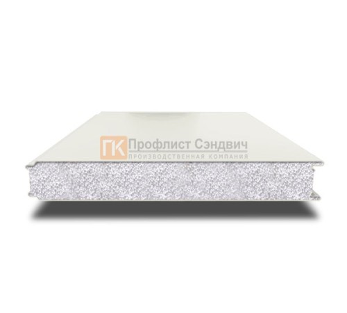 Сэндвич панели гладкие с пенополистиролом, ширина 1200 мм, толщина 150 мм, 0.5/0.5, RAL9003