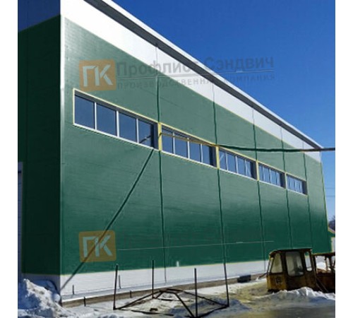 Сэндвич панели гладкие с пенополиизоциануратом, ширина 1200 мм, толщина 150 мм, 0.5/0.5, RAL6005