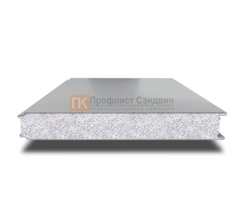 Сэндвич панели гладкие с пенополистиролом, ширина 1200 мм, толщина 250 мм, 0.5/0.5, RAL7004