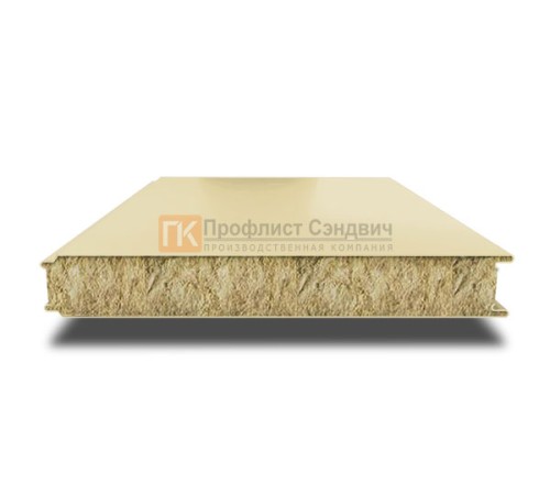 Сэндвич панели гладкие с минеральной ватой, ширина 1000 мм, толщина 100 мм, 0.5/0.5, RAL1014