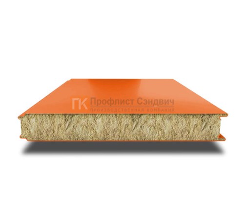 Сэндвич панели гладкие с минеральной ватой, ширина 1200 мм, толщина 50 мм, 0.5/0.5, RAL2004