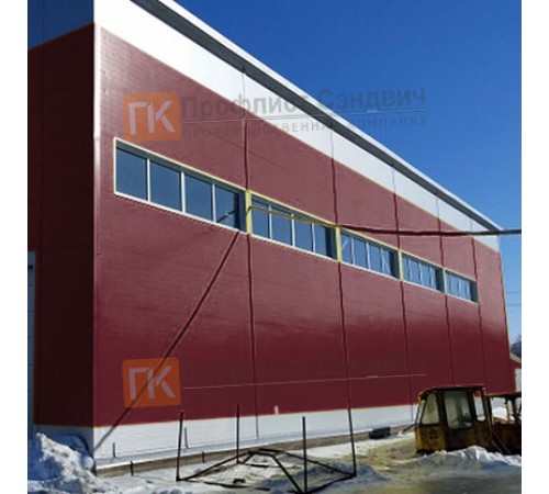 Сэндвич панели гладкие с пенополистиролом, ширина 1000 мм, толщина 250 мм, 0.5/0.5, RAL3005