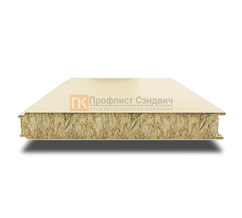 Сэндвич панели гладкие с минеральной ватой, ширина 1000 мм, толщина 100 мм, 0.5/0.5, RAL1015