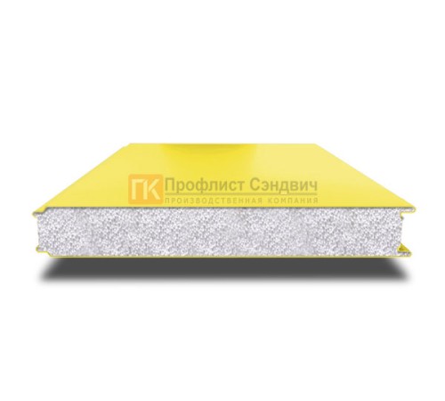 Сэндвич панели гладкие с пенополистиролом, ширина 1200 мм, толщина 60 мм, 0.5/0.5, RAL1018