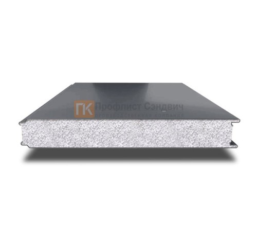 Сэндвич панели гладкие с пенополистиролом, ширина 1000 мм, толщина 60 мм, 0.5/0.5, RAL7024