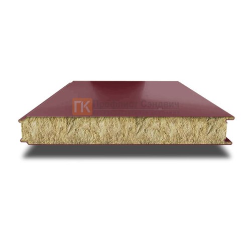 Сэндвич панели гладкие с минеральной ватой, ширина 1000 мм, толщина 120 мм, 0.5/0.5, RAL3005