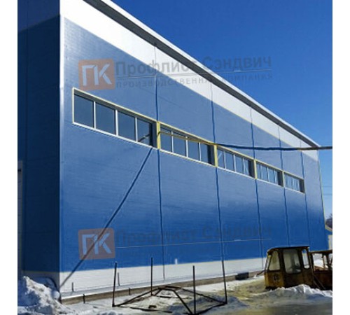 Сэндвич панели гладкие с минеральной ватой, ширина 1000 мм, толщина 40 мм, 0.5/0.5, RAL5005