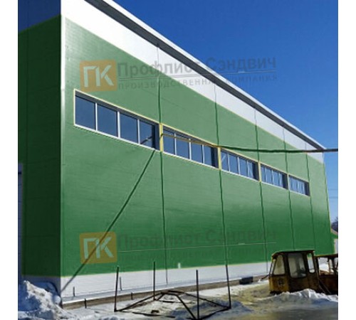 Сэндвич панели гладкие с пенополиуретаном, ширина 1200 мм, толщина 150 мм, 0.5/0.5, RAL6002