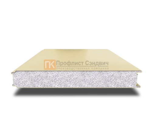 Сэндвич панели гладкие с пенополистиролом, ширина 1000 мм, толщина 120 мм, 0.5/0.5, RAL1014