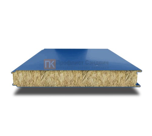Сэндвич панели гладкие с минеральной ватой, ширина 1000 мм, толщина 20 мм, 0.5/0.5, RAL5005