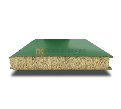 Сэндвич панели гладкие с минеральной ватой, ширина 1200 мм, толщина 40 мм, 0.5/0.5, RAL6002