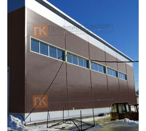 Сэндвич панели гладкие с минеральной ватой, ширина 1200 мм, толщина 10 мм, 0.5/0.5, RAL8017