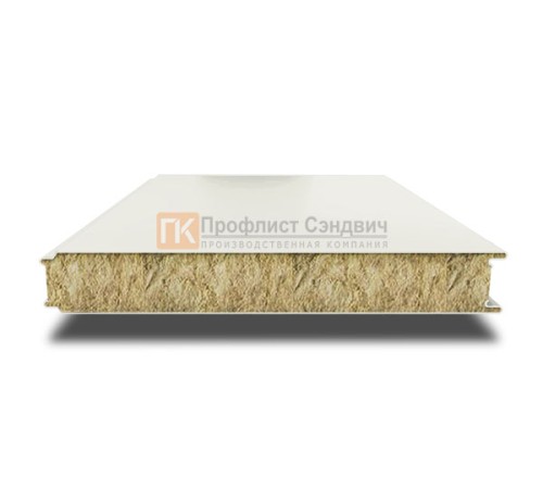 Сэндвич панели гладкие с минеральной ватой, ширина 1200 мм, толщина 150 мм, 0.5/0.5, RAL9003