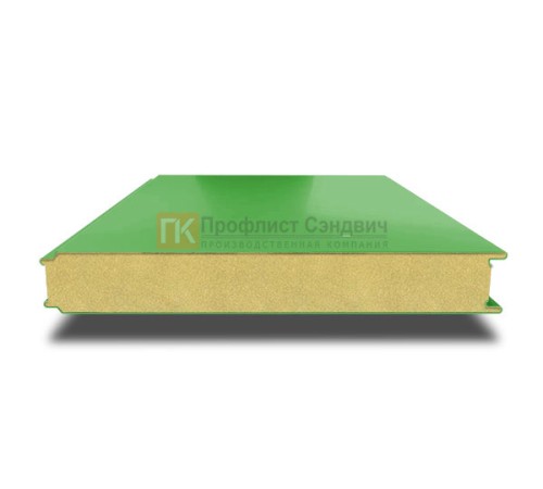 Сэндвич панели гладкие с пенополиуретаном, ширина 1000 мм, толщина 100 мм, 0.5/0.5, RAL6018