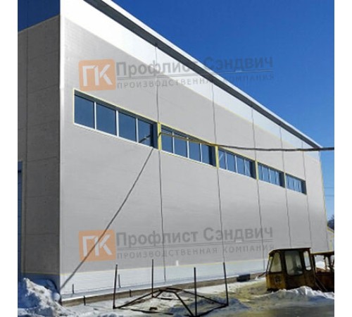 Сэндвич панели гладкие с пенополиизоциануратом, ширина 1000 мм, толщина 10 мм, 0.5/0.5, RAL7004