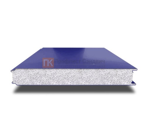 Сэндвич панели гладкие с пенополистиролом, ширина 1200 мм, толщина 20 мм, 0.5/0.5, RAL5002