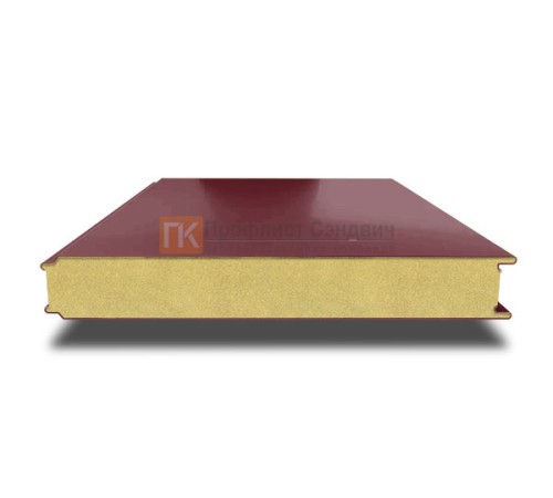 Сэндвич панели гладкие с пенополиуретаном, ширина 1000 мм, толщина 20 мм, 0.5/0.5, RAL3005