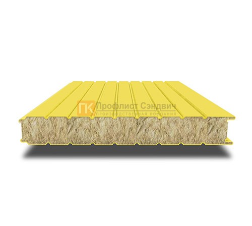 Сэндвич-панель для холодильных камер с минеральной ватой, ширина 1000 мм, толщина 40 мм, 0.5/0.5, RAL1018