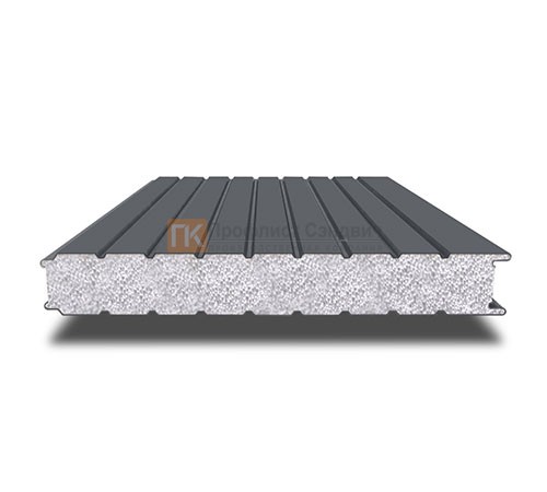 Сэндвич-панель для холодильных камер с пенополистиролом, ширина 1000 мм, толщина 250 мм, 0.5/0.5, RAL7024