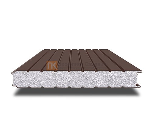 Сэндвич-панель для холодильных камер с пенополистиролом, ширина 1000 мм, толщина 20 мм, 0.5/0.5, RAL8017