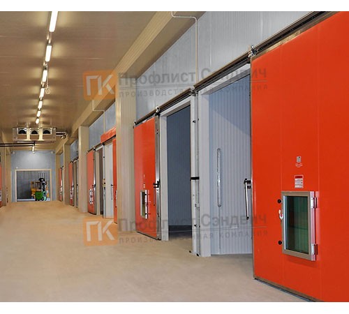 Сэндвич-панель для холодильных камер с минеральной ватой, ширина 1200 мм, толщина 120 мм, 0.5/0.5, RAL7004