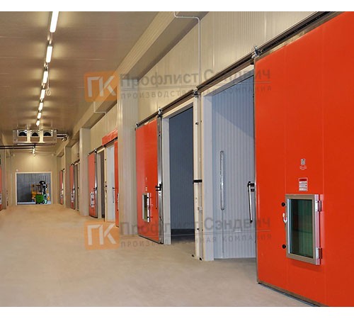 Сэндвич-панель для холодильных камер с пенополиизоциануратом, ширина 1000 мм, толщина 100 мм, 0.5/0.5, RAL1014