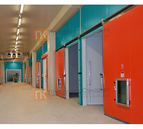 Сэндвич-панель для холодильных камер с минеральной ватой, ширина 1200 мм, толщина 100 мм, 0.5/0.5, RAL5021