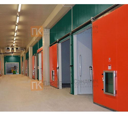 Сэндвич-панель для холодильных камер с минеральной ватой, ширина 1200 мм, толщина 80 мм, 0.5/0.5, RAL6005