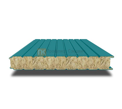 Сэндвич-панель для холодильных камер с минеральной ватой, ширина 1200 мм, толщина 100 мм, 0.5/0.5, RAL5021