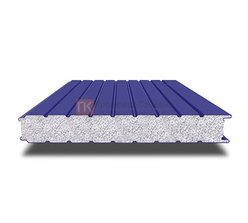 Сэндвич-панель для холодильных камер с пенополистиролом, ширина 1200 мм, толщина 60 мм, 0.5/0.5, RAL5002