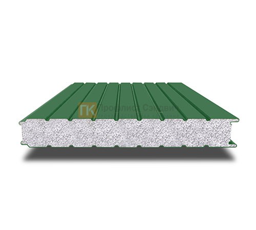 Сэндвич-панель для холодильных камер с пенополистиролом, ширина 1000 мм, толщина 150 мм, 0.5/0.5, RAL6002