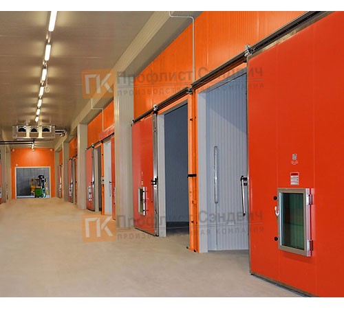 Сэндвич-панель для холодильных камер с минеральной ватой, ширина 1000 мм, толщина 60 мм, 0.5/0.5, RAL2004