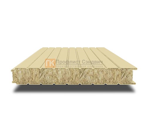 Сэндвич-панель для холодильных камер с минеральной ватой, ширина 1200 мм, толщина 40 мм, 0.5/0.5, RAL1014