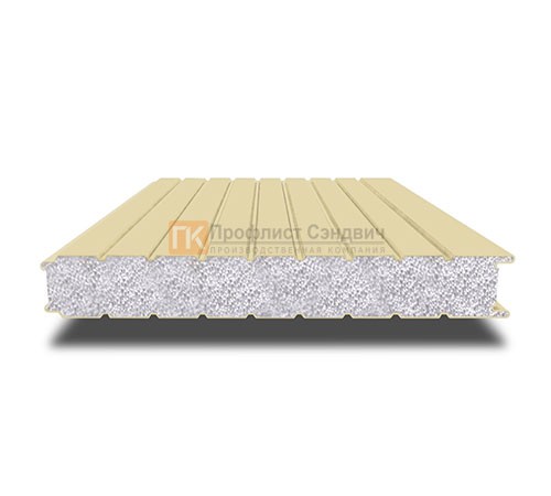 Сэндвич-панель для холодильных камер с пенополистиролом, ширина 1000 мм, толщина 10 мм, 0.5/0.5, RAL1014