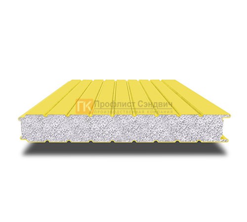 Сэндвич-панель для холодильных камер с пенополистиролом, ширина 1000 мм, толщина 10 мм, 0.5/0.5, RAL1018