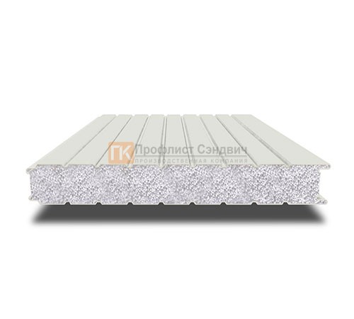 Сэндвич-панель для холодильных камер с пенополистиролом, ширина 1200 мм, толщина 250 мм, 0.5/0.5, RAL9002