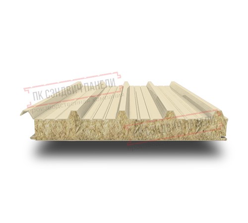 Сэндвич панели кровельные с минеральной ватой, ширина 1200 мм, толщина 300 мм, 0.5/0.5, RAL1015